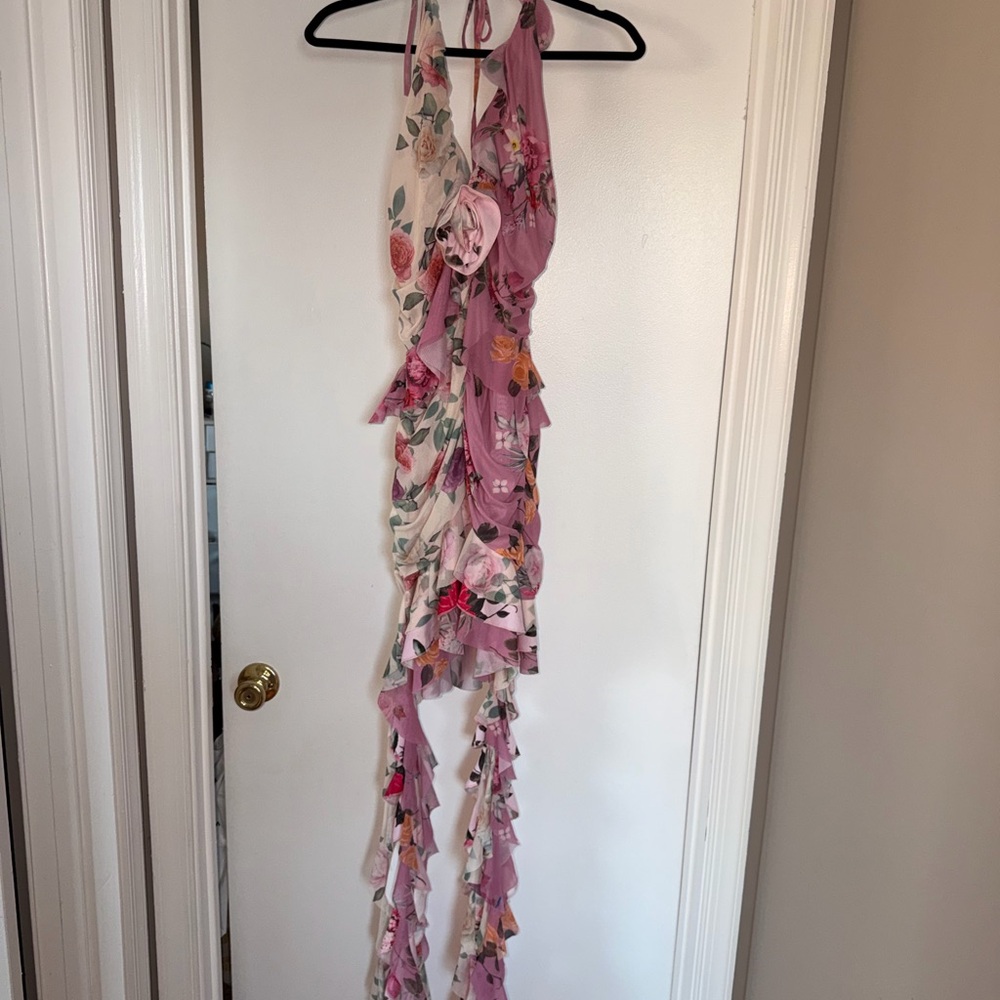 AKIRA Pink and Cream Floral Dress